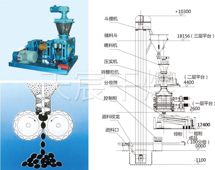 幹（gàn）法輥壓造粒機（jī）結構示意圖