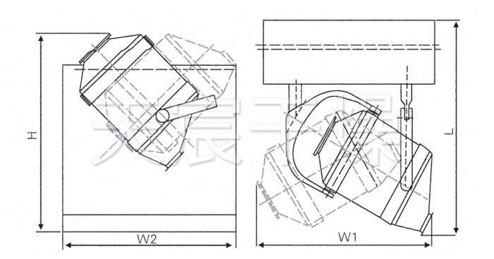 三維運動混合機結構示（shì）意圖